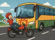 tabrakan motor vs bus