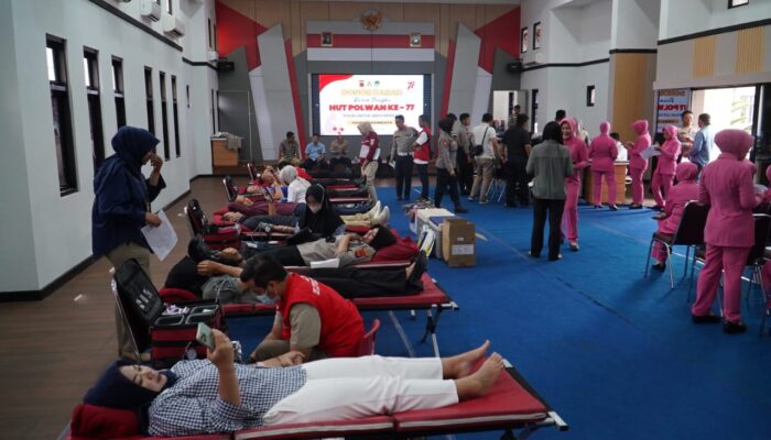 HUT ke-77 Polwan, Polres Tasikmalaya Gelar Donor Darah Massal