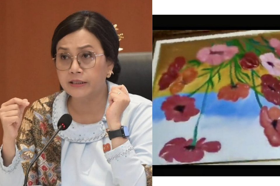 Sri Mulyani dan lukisan bunga buatannya 2025 09 03