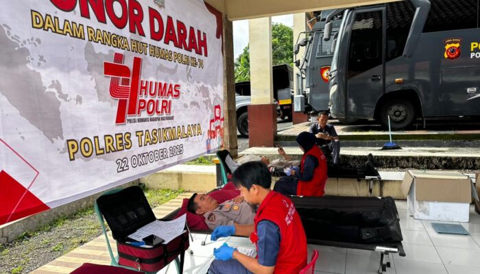 Polres Tasikmalaya Gelar Donor Darah Peringati HUT Humas Polri ke-74