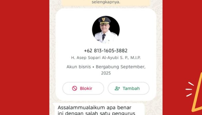 Nama dan Foto Wabup Tasikmalaya Dicatut untuk Penipuan, Warga Diminta Waspada