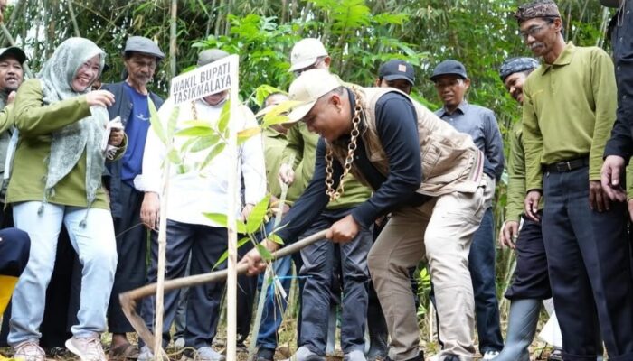 Salawu Hijau: Wabup Tasikmalaya Ikuti Penanaman Serentak Bambu