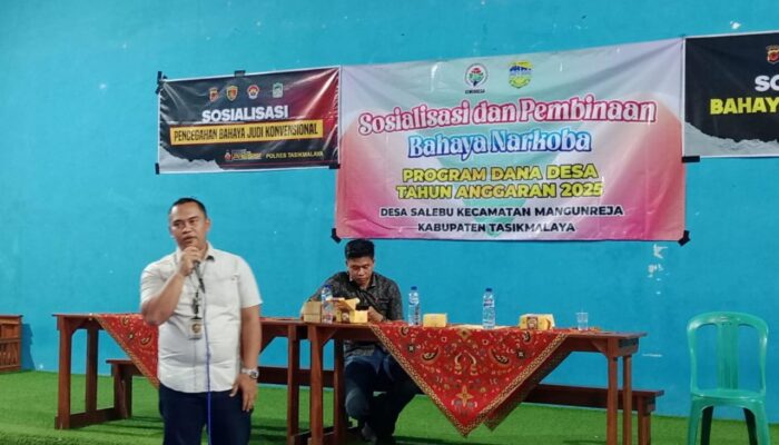 Satreskrim Polres Tasikmalaya Sosialisasikan Bahaya Judi Online dan Judi Konvensional di Desa Salebu