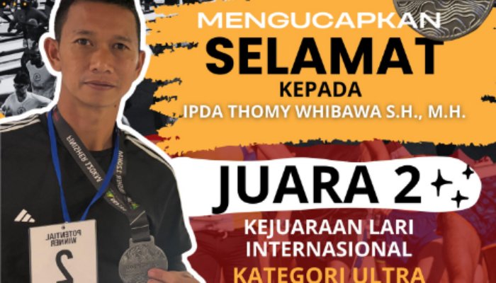 Prestasi Membanggakan! Personel Polres Tasikmalaya Kota Juara 2 Lari Ultra Marathon Internasional
