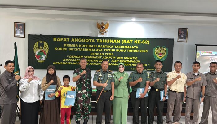 Kodim 0612/Tasikmalaya Gelar RAT ke-62 Koperasi Kartika, Perkuat Kesejahteraan Prajurit