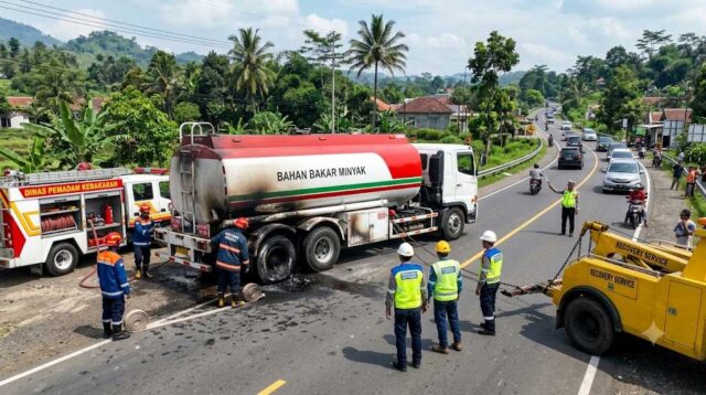 Pertamina Patra Niaga RJBB Tangani Cepat Insiden Mobil Tangki di Cianjur